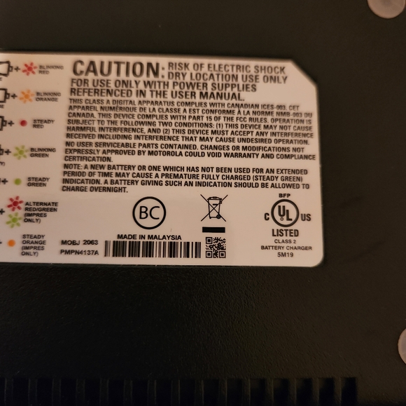 Motorola IMPRES Class 2 Battery Charger MOBJ2063 New - Picture 5 of 5
